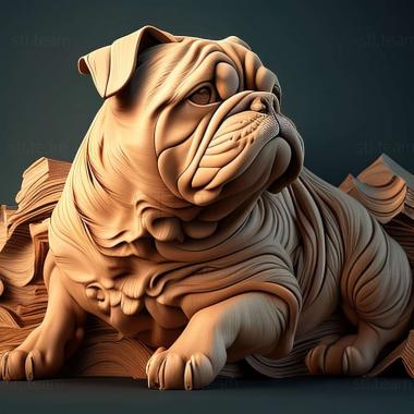 3D model Continental Bulldog dog (STL)